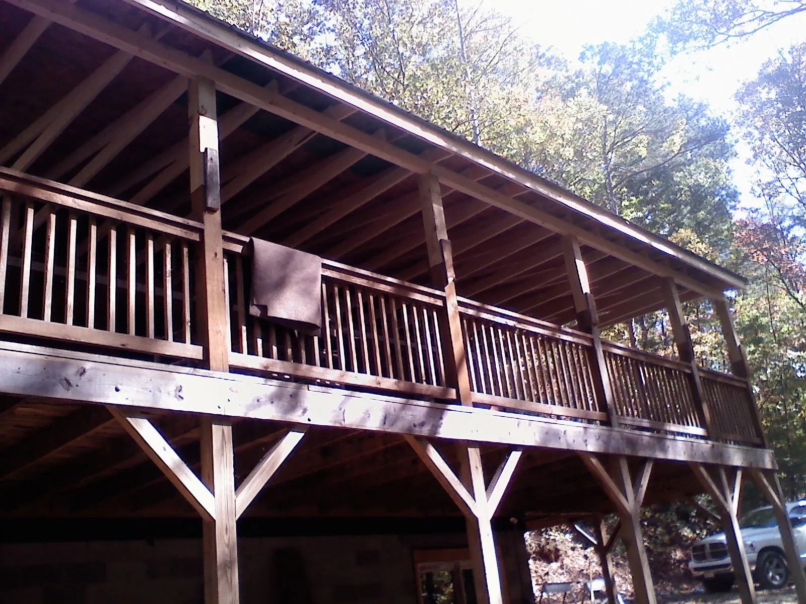 Timber framing under a new elevated porch and deck — Roof Leak Repair in Kulpmont by Roofing Brothers